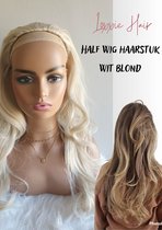Extensions à Clips - Demi Perruque Femme - Blonde Wit - Cheveux Longs Raides - Boucles et Styles jusqu'à 130 degrés - Demi Perruque