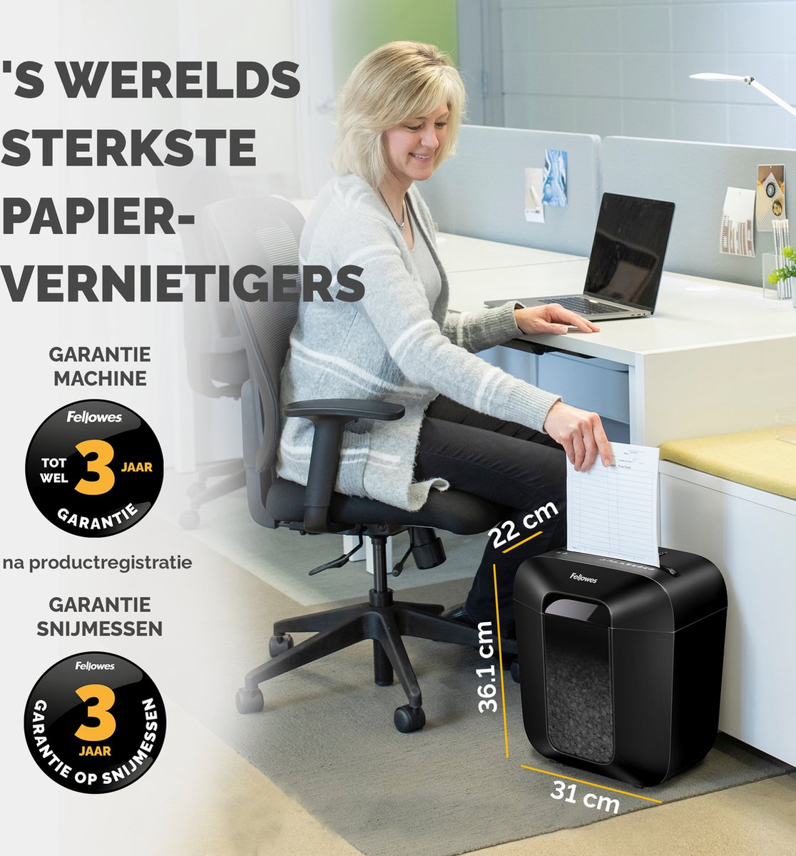 Fellowes LX25 Papiervernietiger / Papierversnipperaar – P‑4 Cross‑Cut – 6 vellen – 11,5 liter – Voor thuis & thuiskantoor thumbnail 4