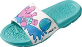 Kinder voetbed slipper, turquoise, maat 28