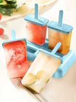 Moules à crème glacée - Moule à glaçons - Fabrication de crèmes glacées - Moulage de glaces à l'eau - Popsicle - 6 pièces - Machine à popsicle