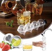 Ice Ball Maker - Plastic - Handig in Gebruik - 4 ronde ijsblokjes - Vaatwasmachinebestendig - Whisky - Transparant - IXEN