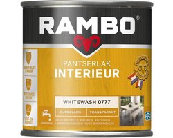 Rambo Pantserlak Interieur - Transparant Zijdeglans - Houtnerf Zichtbaar - Whitewash - 1.25L