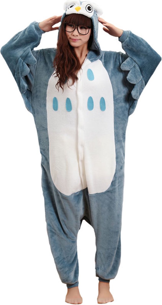 Uil Onesie Pak Kostuum Outfit Huispak Jumpsuit Verkleedpak - Verkleedkleding - Halloween & Carnaval - SnugSquad - Kinderen & Volwassenen - Unisex - Maat L voor Lichaamslengte (165 - 172 cm)