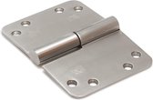 Paumelle - RVS geborsteld - RVS - Dulimex - Dulimex kogelstiftkantelaaf RVS ronde hoek 125x89mm SKG3 DIN links