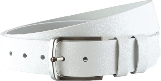 Houtkamp Leren Casual Unisex Riem - 38 mm - Dames en Heren - Jeans Riem - Wit - Lengte totaal 135 cm / Riemmaat 115