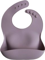 Bavoir bébé Mushie en silicone avec plateau de collecte | Mauve pâle | Sans phtalate BPA| lavable