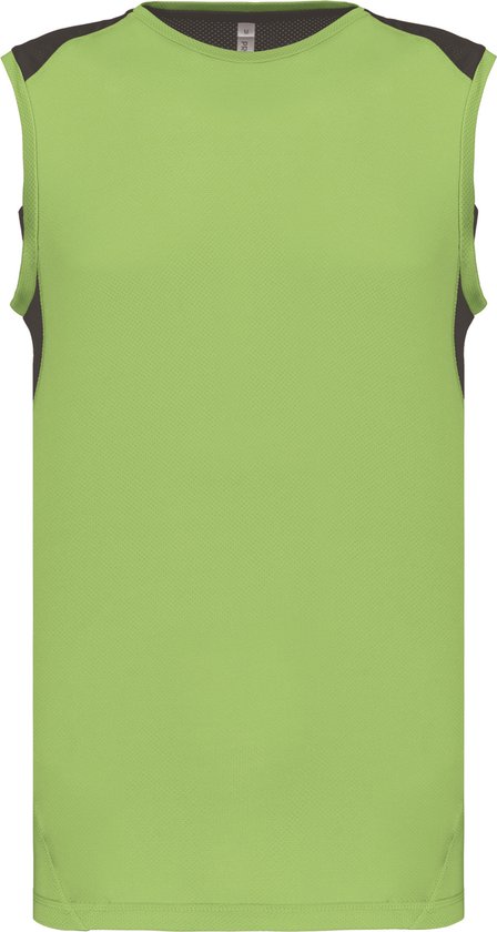 Tweekleurige tanktop sportoverhemd heren 'Proact' Lime/Dark Grey - XS