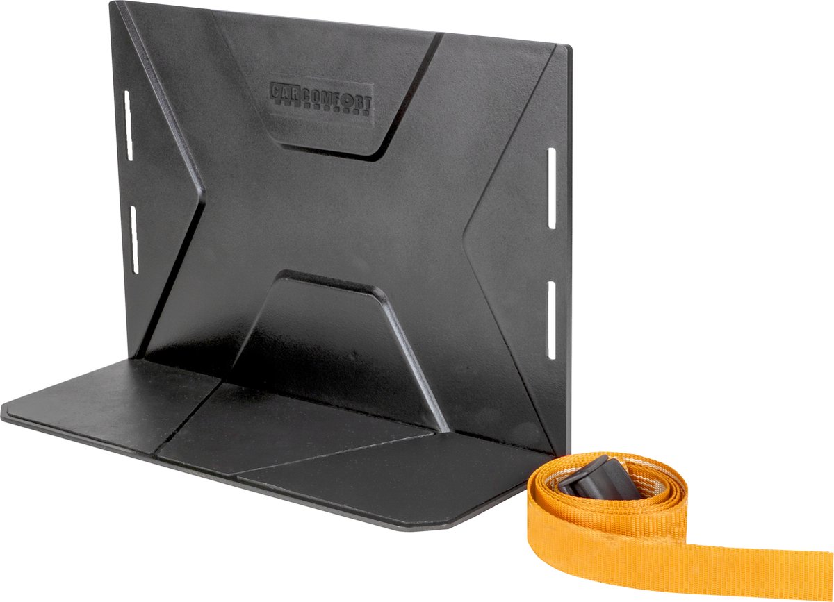 Kofferbakorganizer FastFix, laadhulp met riem, kofferbakbeveiliger met kofferbakhouder en riem zwart/oranje
