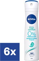 Nivea Fresh Comfort Deo Spray - 6 x 150 ml