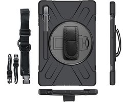 eSTUFF Galaxy Tab S10 Lite/S10 FE/S9FE/S9/S8/S7 CHICAGO Full Body Defender-hoes met ingebouwde screenprotector - Zwart