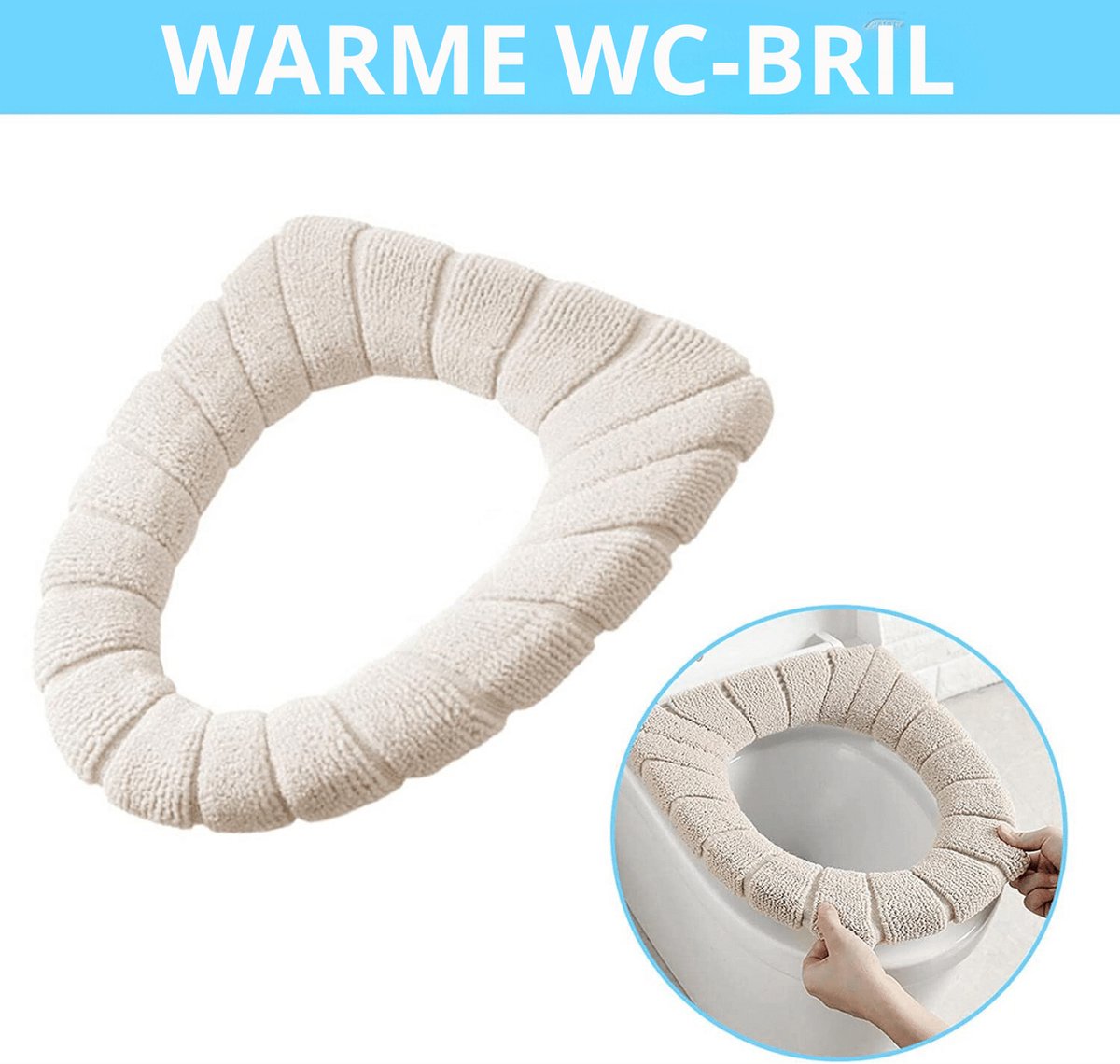 Goedkoopste Waledano® Toiletbril Hoes Wasbaar 2 STUKS - WC Bril Cover - Duurzaam Toiletbril - Warme - Zachte - Rekbaar - Herbruikbaar - WC-Brilhoesje -Toilet Seat Cover Beige