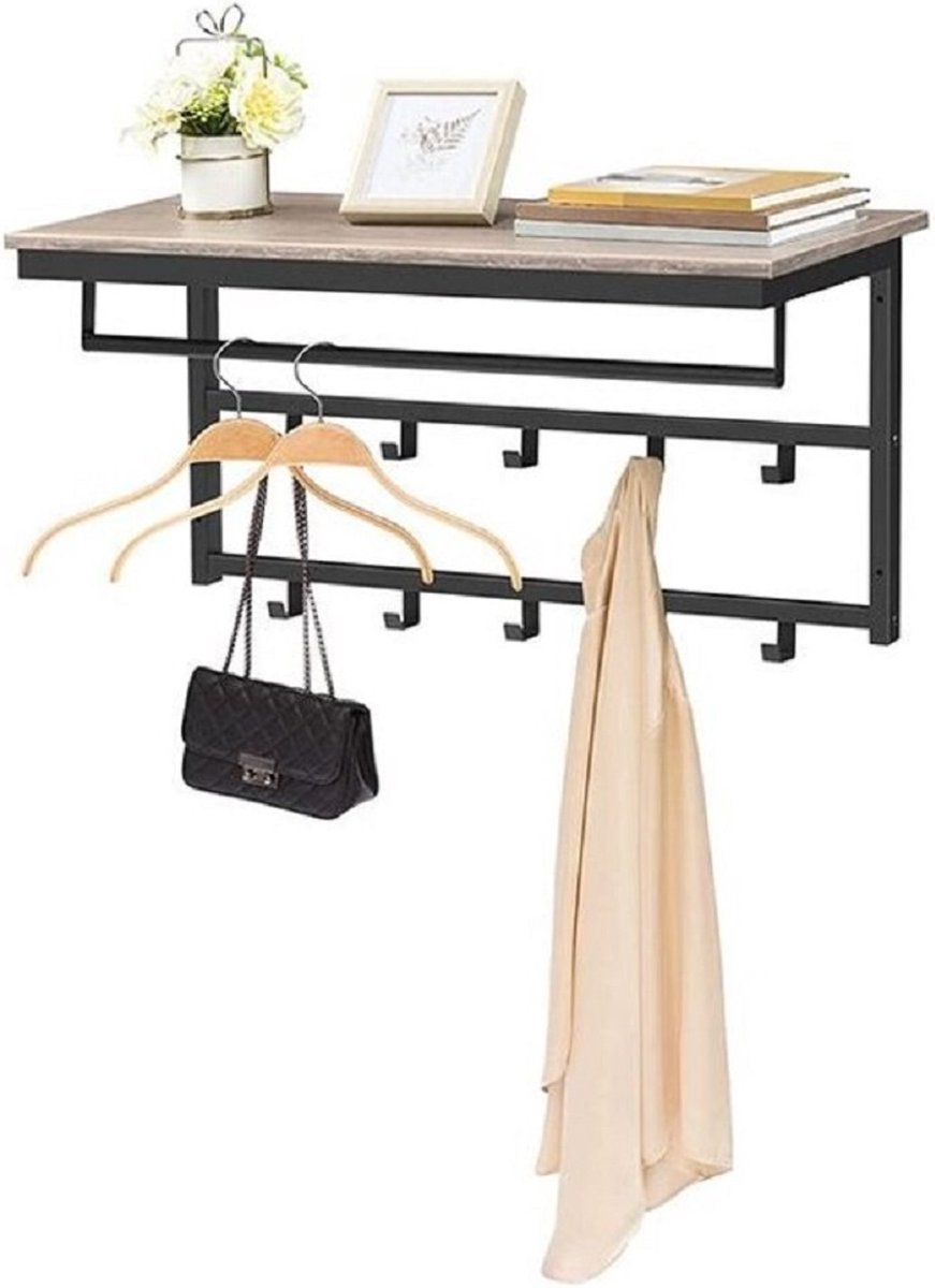 Kapstok Wesly B 80 cm H 42 cm grijs zwart