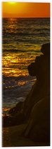 Acrylglas - Zon verdwijnend aan de Horizon van de Zee - 20x60 cm Foto op Acrylglas (Wanddecoratie op Acrylaat)