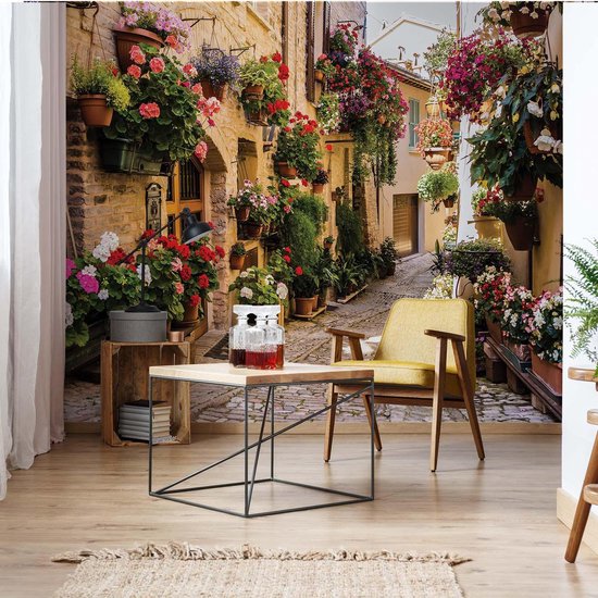 Peinture murale Mediteranean With Flowers | XXXL - 416 cm x 254 cm | Polaire 130g / m2