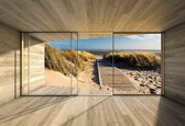 Fotobehang Window Path Beach Sand Nature | XL - 208cm x 146cm | 130g/m2 Vlies