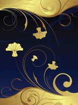 Fotobehang Golden Flowers Decorative | XXL - 206cm x 275cm | 130g/m2 Vlies