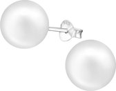 Aramat jewels ® - Zilveren pareloorbellen wit 925 zilver parel 10mm