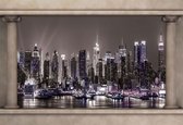Fotobehang New York City Skyline Window View | XXXL - 416cm x 254cm | 130g/m2 Vlies
