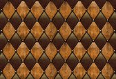 Fotobehang Luxury Pattern Rhombus Spheres Brown | XL - 208cm x 146cm | 130g/m2 Vlies