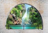 Fotobehang Tropical Arch View | XXL - 312cm x 219cm | 130g/m2 Vlies