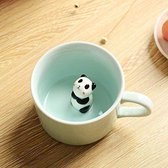 Tasse en céramique italienne avec des animaux 3D tasse de thé au lait de café créatif avec panda pour les anniversaires