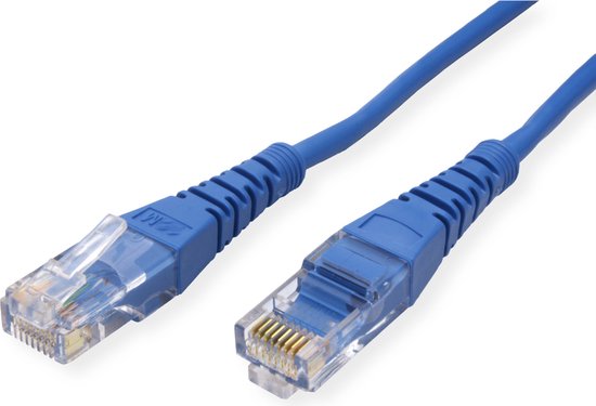 Cordon ROLINE Cat.5e UTP confectionné bleu 0,5m