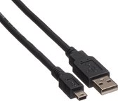 ROLINE USB 2.0 Kabel, type A - 5-Pin Mini, zwart, zwart, 0,8 m