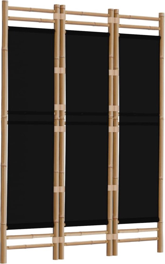 vidaXL Cloison de séparation pliable à 3 panneaux 120 cm Bambou et toile - Cloison de séparation - Cloisons - Cloison de séparation
