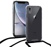 Shock hoesje met zwart koord geschikt voor Apple iPhone Xr + gratis glazen Screenprotector