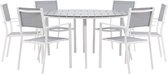 Break tuinmeubelset tafel 150x150cm, 6 stoelen Copacabana, grijs,grijs.