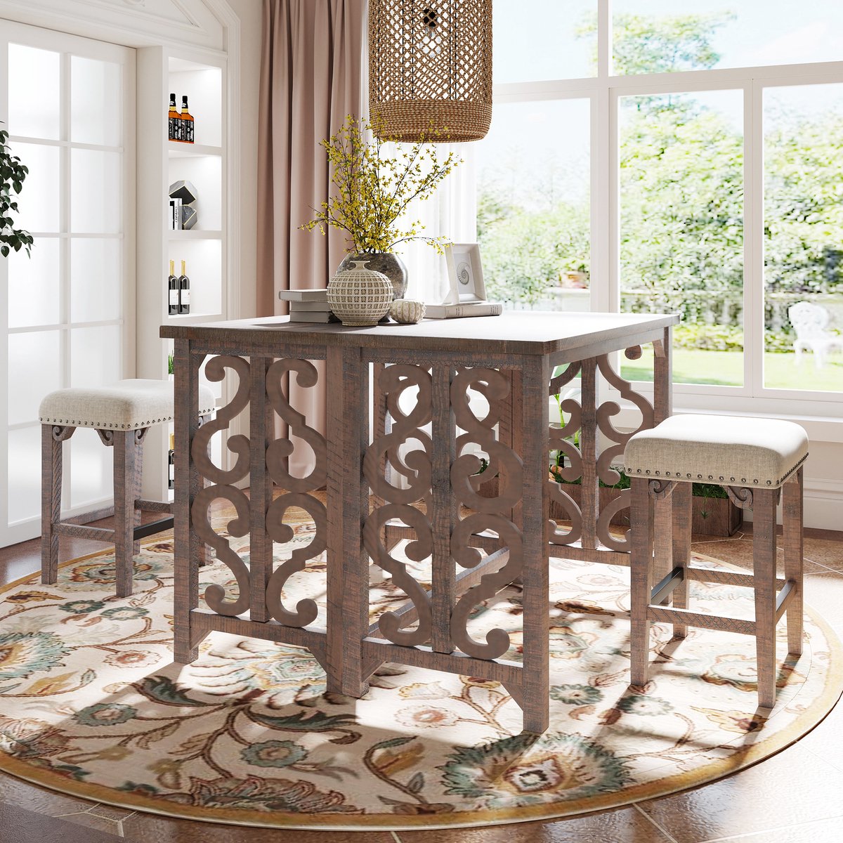 vidaXL Eethoek 5-delig Wit Eetkamerset Keukenset Eetset Tafel Stoel Meubelset