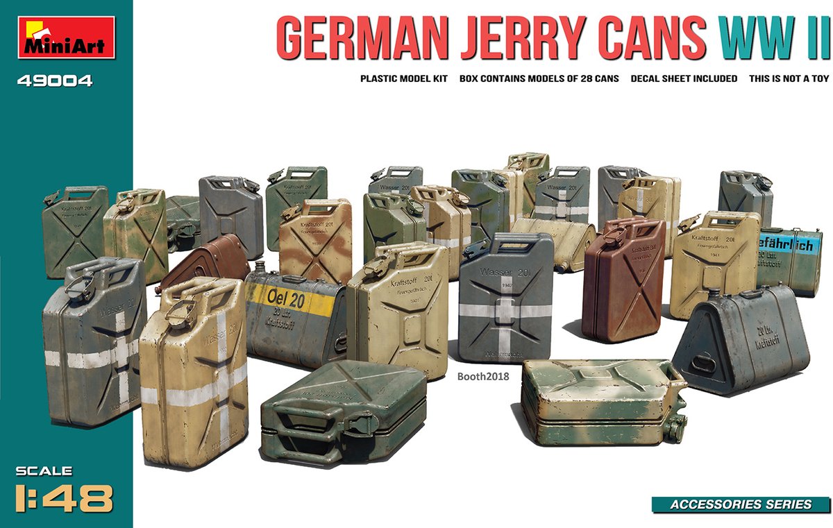 MiniArt Modelbouwpakket Militaire voertuigen - 49004 German Jerry Cans WWII Plastic - 1:48 - Modelbouw