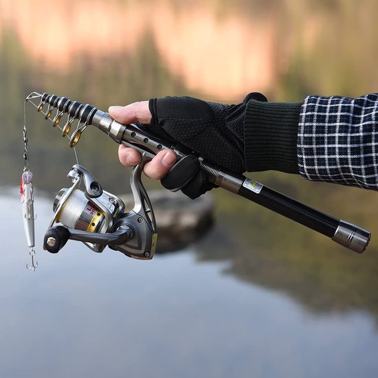 Canne à pêche télescopique portable et moulinet Combo pour enfants