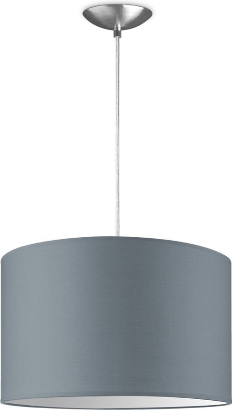 Home Sweet Home hanglamp Bling - verlichtingspendel Basic inclusief lampenkap - lampenkap 35/35/21cm - pendel lengte 100 cm - geschikt voor E27 LED lamp - lichtgrijs