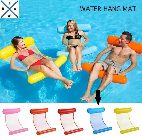 Waterhangmat - Opblaasbaar lounge luchtbed – Water hangmat - hangmat Blauw cadeau geven