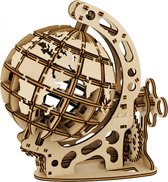 Mr. Playwood Globe - 3D houten puzzel - Bouwpakket hout - DIY - Knutselen - Miniatuur - 145 onderdelen
