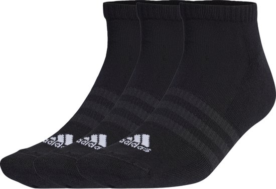 adidas Sportswear Gevoerde Korte Sokken 3 Paar - Unisex - Zwart - 43-45