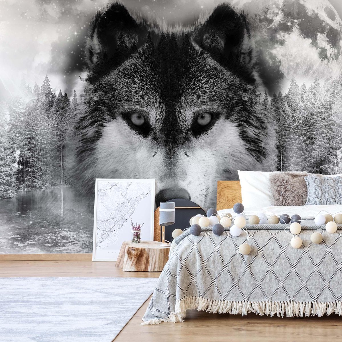 Fotobehang - Vlies Behang - Wolf - 416 x 290 cm