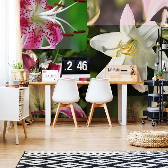 Papier peint Fleurs Lys | XXXL - 416 cm x 254 cm | Polaire 130g / m2