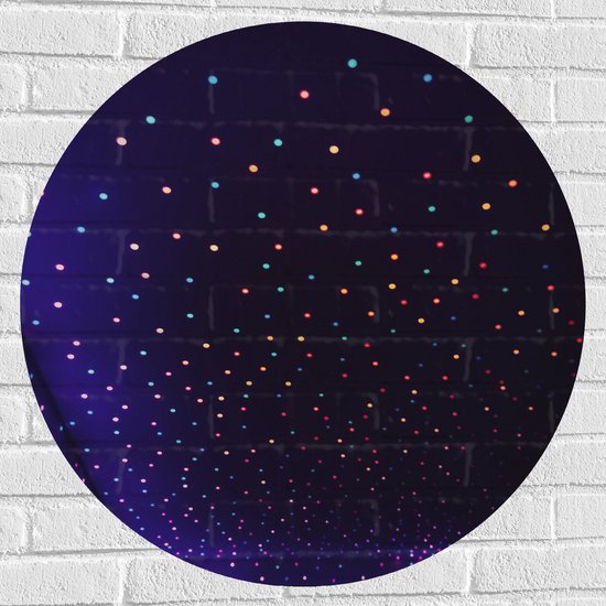 Muursticker Cirkel - Plafond met Verschillende Kleruen Licht - 80x80 cm Foto op Muursticker
