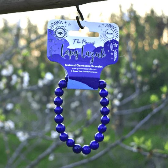 LAPISLAZULI Armband Stretch Handarbeit + Geschenktüte & Karte
