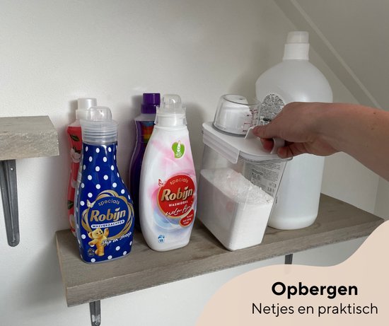 MIVIDE Set van 4 muesliopbergdozen 3 l en 1,7 l, waspoeder