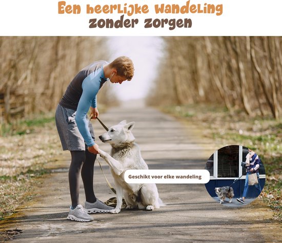 Hardloopriem Hond – Honden Riem Handsfree – Hardlopen met Hond – Canicross - 160-260 cm Zwart - Hardloopband Hond – Halsband Hond – Hondenlijn – Leiband Hond - Pitt & Co.