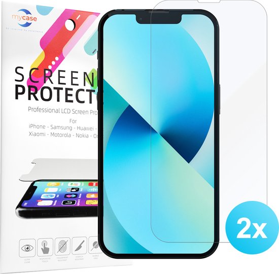 My Case iPhone 13/13 Pro protecteur d'écran Glas Trempé Trempé - 2 pièces de verre de protection