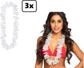 3x Hawai krans wit - Huwelijk krans hawaii slinger kleur trouwen liefde feest love thema feest pride
