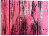 Acrylglas - Roze Geverfde Schutting - 40x30 cm Foto op Acrylglas (Wanddecoratie op Acrylaat)