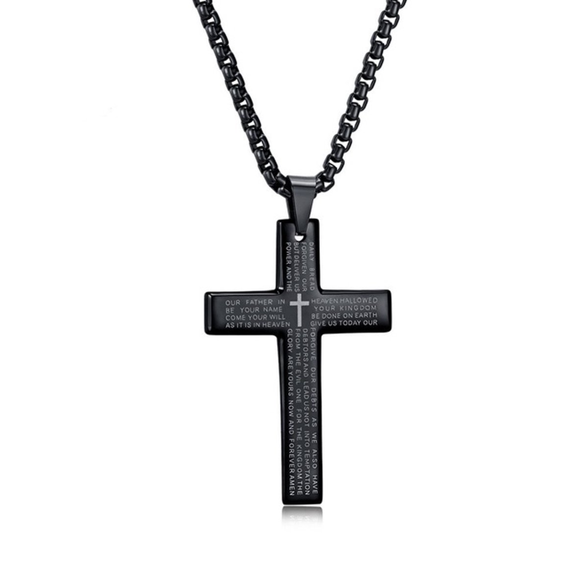 Cubaans kruis voor mannen - Kruis Ketting Plat - Mannen ketting - Heren ketting - Ketting voor mannen - cadeau mannen - Geometrie Gothic - Punk - holy cross - DONLEY