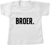 T-shirt korte mouw - BROER. - Wit - Maat 92 - Dreumes - Peuter - Ik word grote broer - Big brother - Baby aankondiging - Zwanger - Geboorte