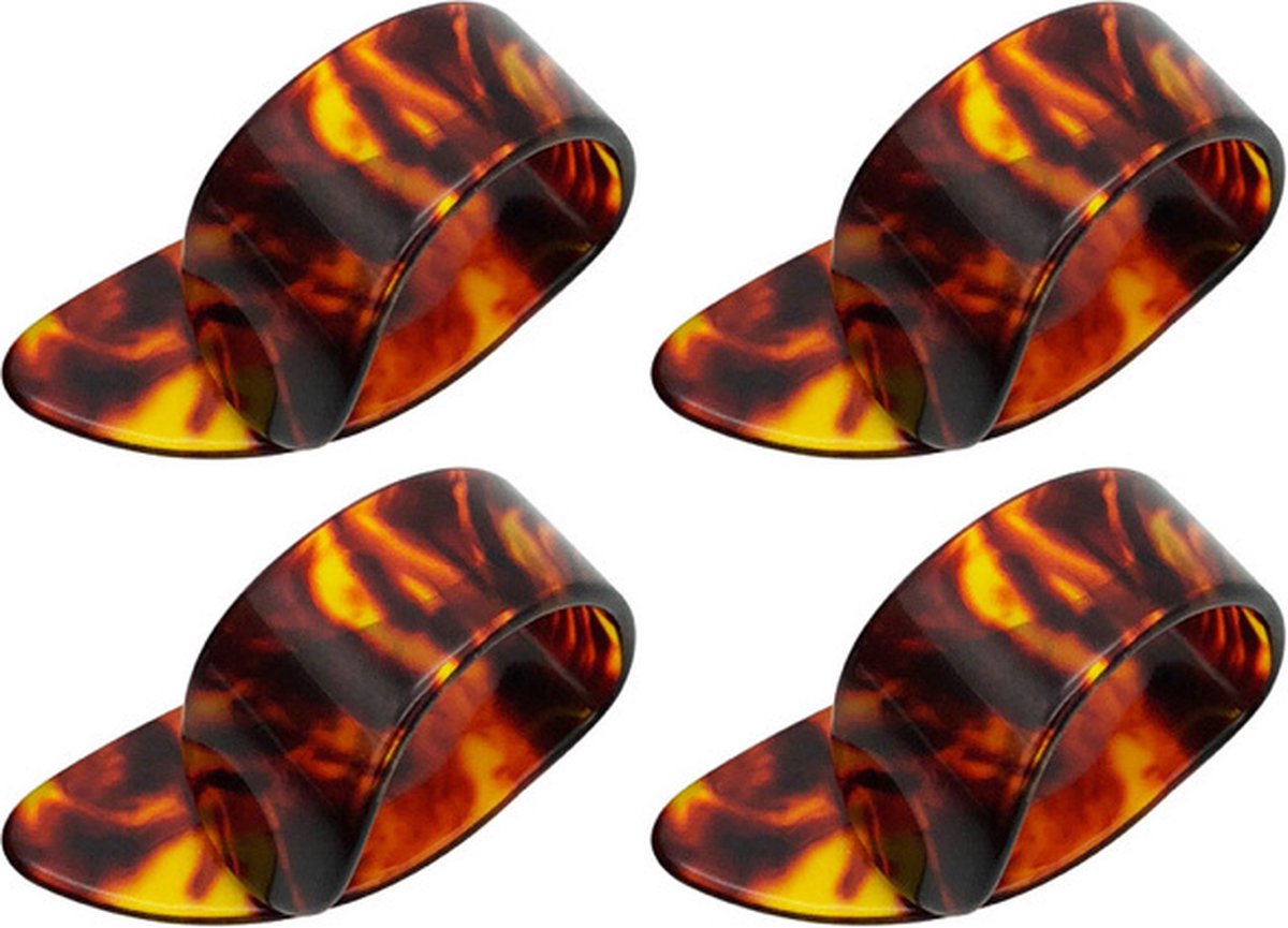 Vinger plectrum - gitaar - duim plectrum - 4 stuks - Amber