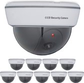 Relaxdays 10x dummy dome camera - nepcamera - knipperende led - binnen & buiten - wit